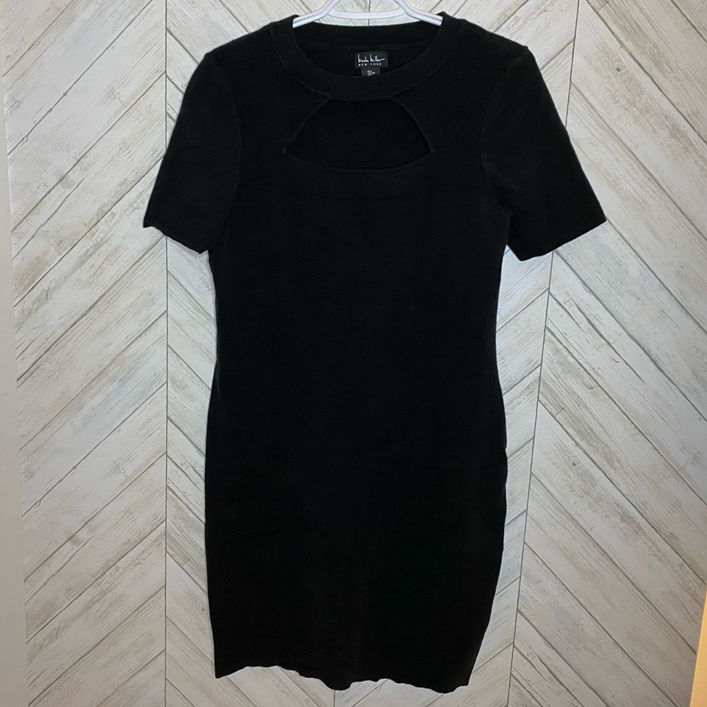 Nicole Miller Black Mini Dress with Cut-Out